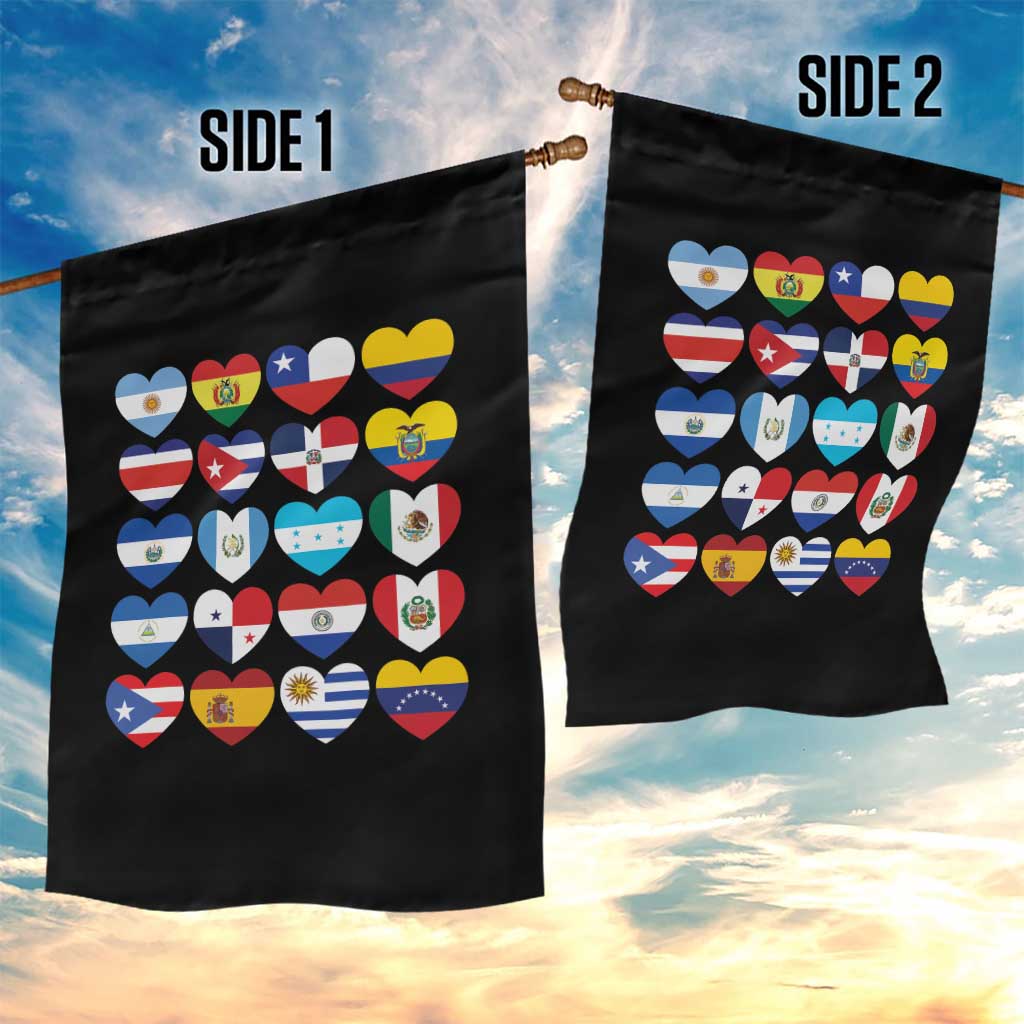 Hispanic Heritage Month Latin American Countries Heart Garden Flag - Wonder Print Shop