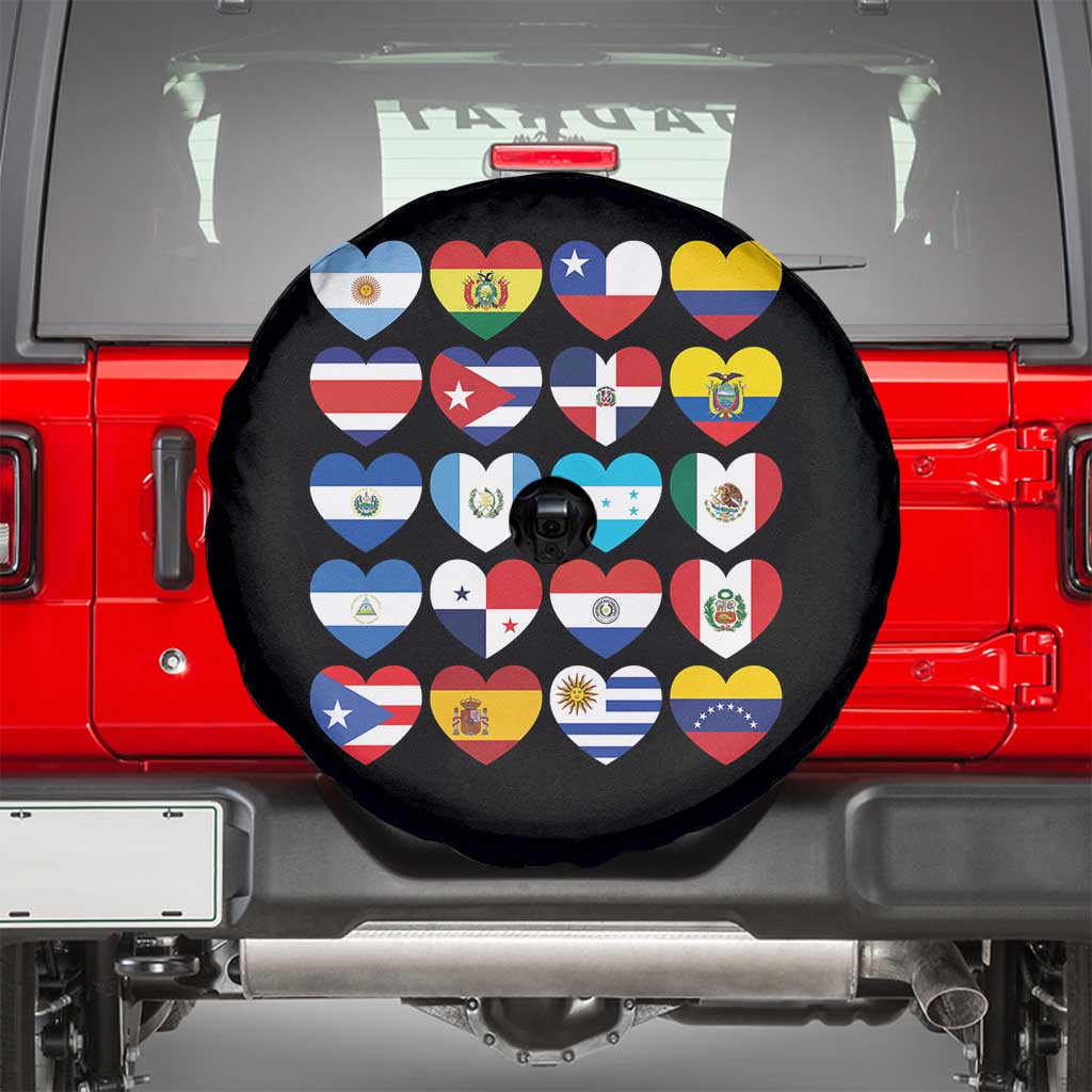 Hispanic Heritage Month Latin American Countries Heart Spare Tire Cover - Wonder Print Shop