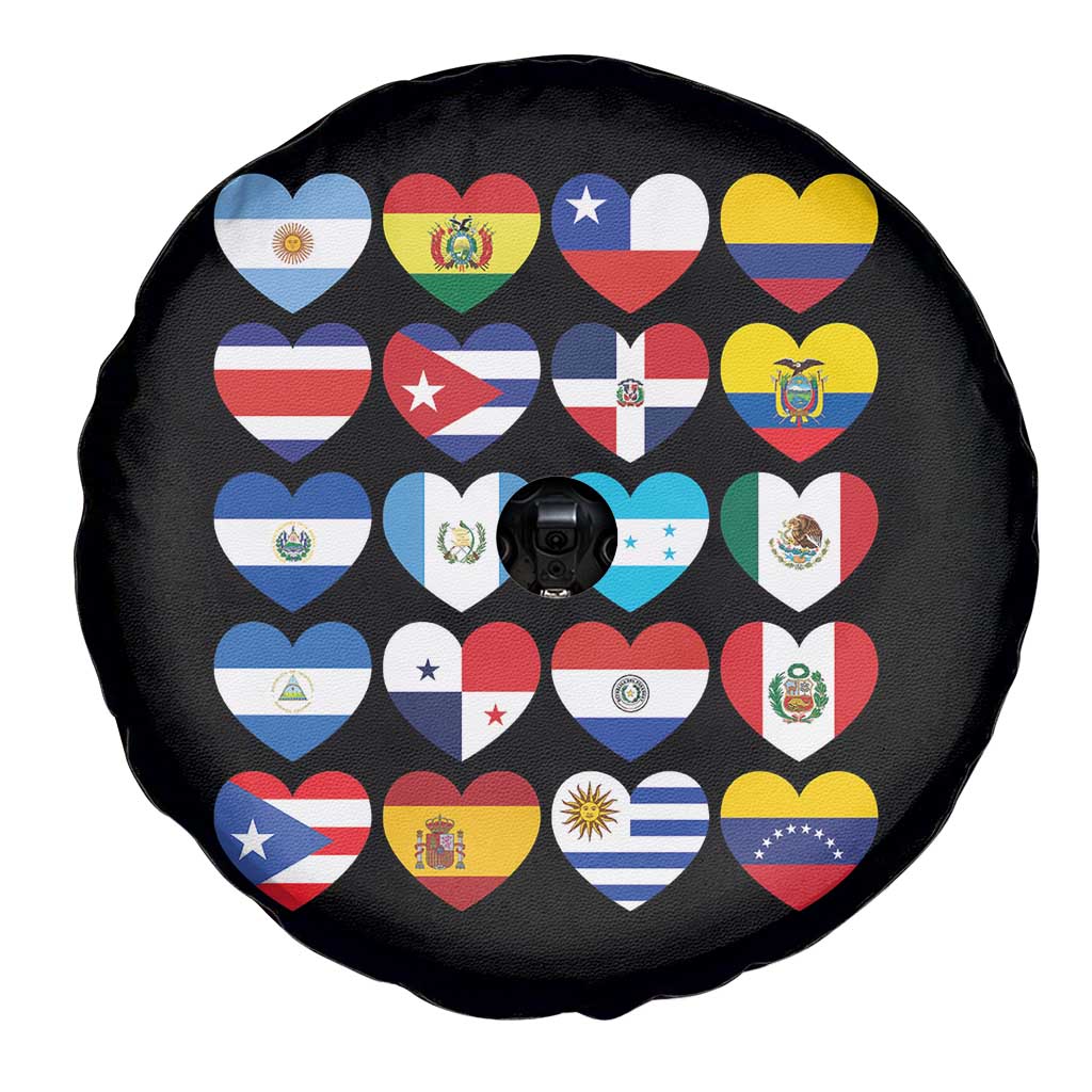 Hispanic Heritage Month Latin American Countries Heart Spare Tire Cover - Wonder Print Shop