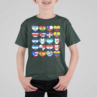 Hispanic Heritage Month Latin American Countries Heart T Shirt For Kid - Wonder Print Shop