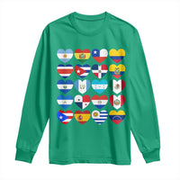 Hispanic Heritage Month Latin American Countries Heart Long Sleeve Shirt - Wonder Print Shop