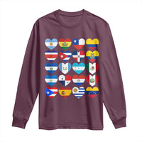 Hispanic Heritage Month Latin American Countries Heart Long Sleeve Shirt - Wonder Print Shop