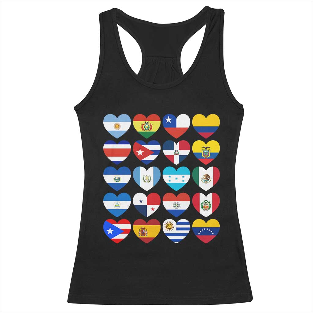 Hispanic Heritage Month Latin American Countries Heart Racerback Tank Top - Wonder Print Shop