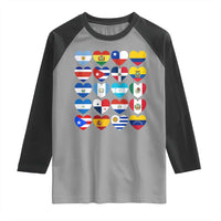 Hispanic Heritage Month Latin American Countries Heart Raglan Shirt - Wonder Print Shop