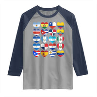 Hispanic Heritage Month Latin American Countries Heart Raglan Shirt - Wonder Print Shop