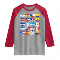 Hispanic Heritage Month Latin American Countries Heart Raglan Shirt - Wonder Print Shop