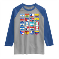 Hispanic Heritage Month Latin American Countries Heart Raglan Shirt - Wonder Print Shop