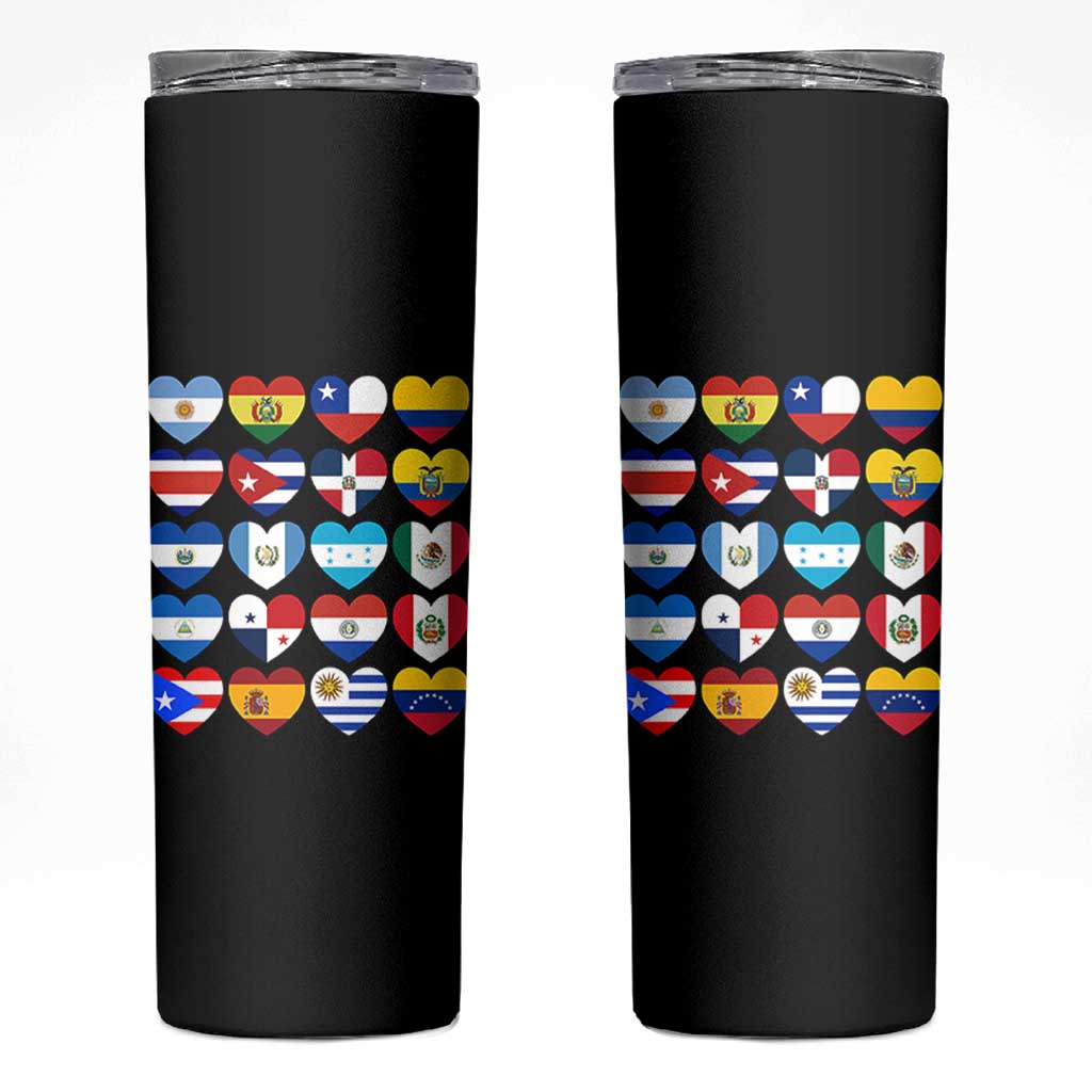 Hispanic Heritage Month Latin American Countries Heart Skinny Tumbler - Wonder Print Shop