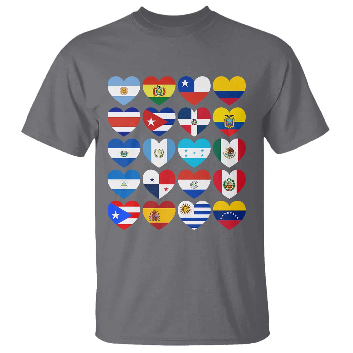 Hispanic Heritage Month Latin American Countries Heart T Shirt - Wonder Print Shop