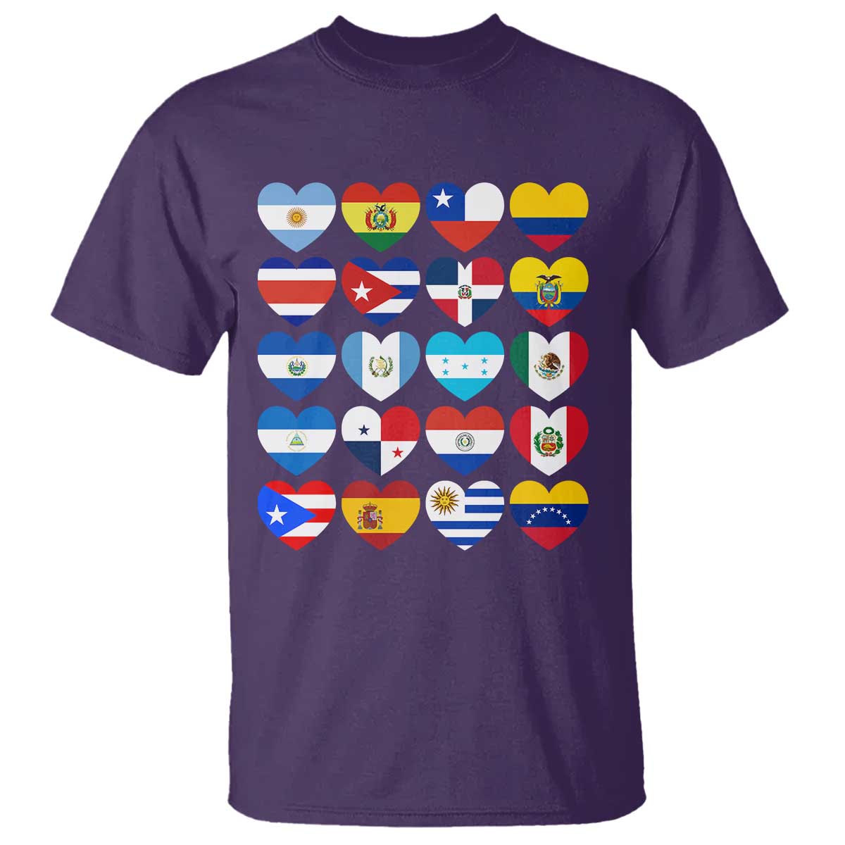 Hispanic Heritage Month Latin American Countries Heart T Shirt - Wonder Print Shop