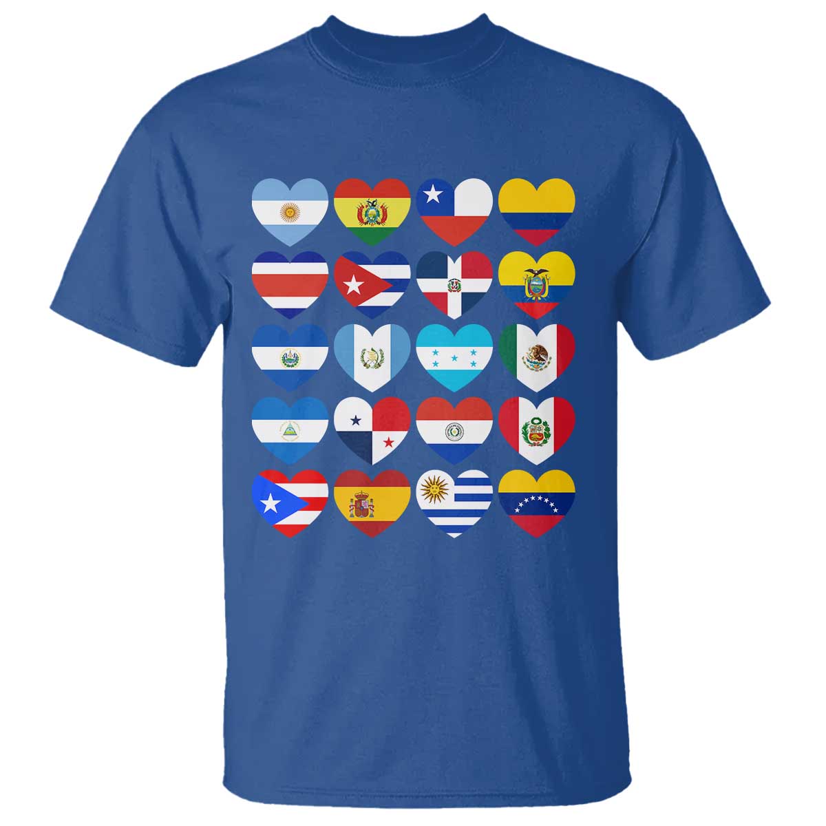 Hispanic Heritage Month Latin American Countries Heart T Shirt - Wonder Print Shop