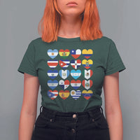 Hispanic Heritage Month Latin American Countries Heart T Shirt For Women - Wonder Print Shop