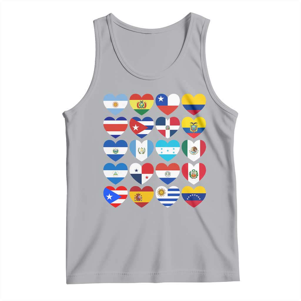 Hispanic Heritage Month Latin American Countries Heart Tank Top - Wonder Print Shop