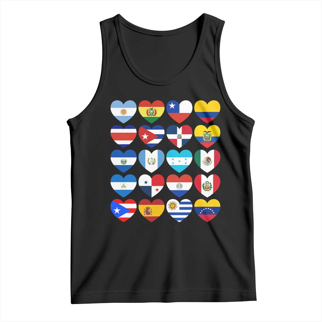 Hispanic Heritage Month Latin American Countries Heart Tank Top - Wonder Print Shop
