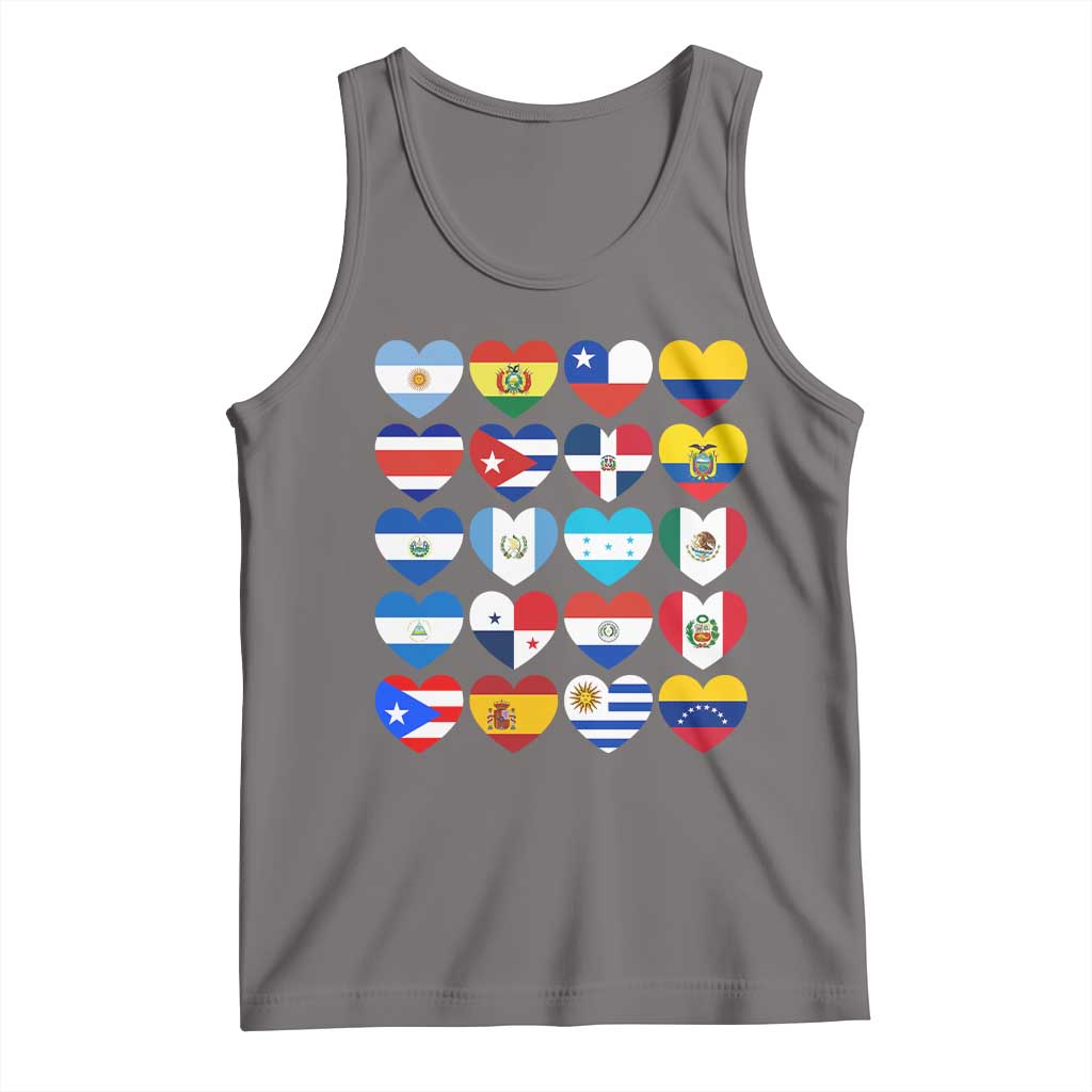 Hispanic Heritage Month Latin American Countries Heart Tank Top - Wonder Print Shop