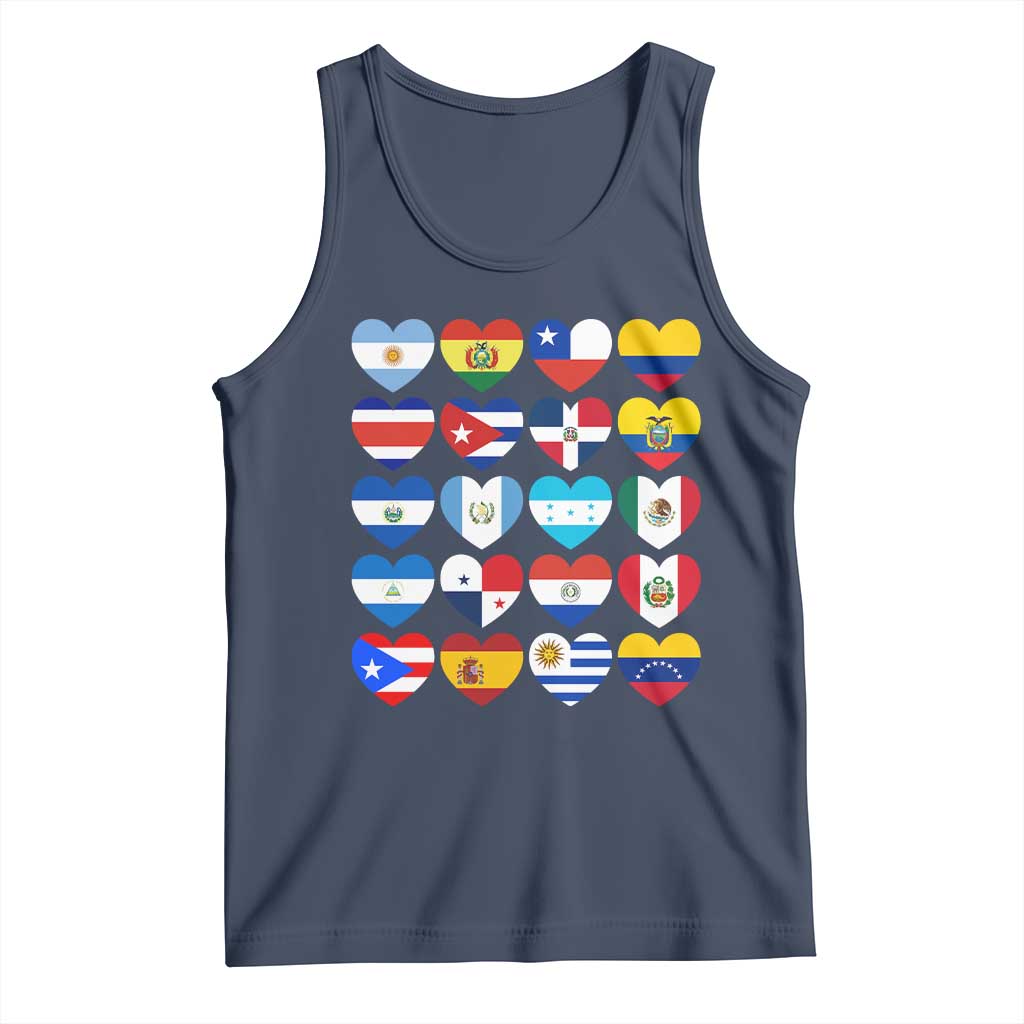 Hispanic Heritage Month Latin American Countries Heart Tank Top - Wonder Print Shop