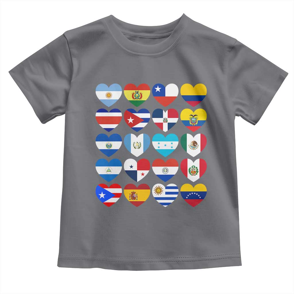 Hispanic Heritage Month Latin American Countries Heart Toddler T Shirt - Wonder Print Shop
