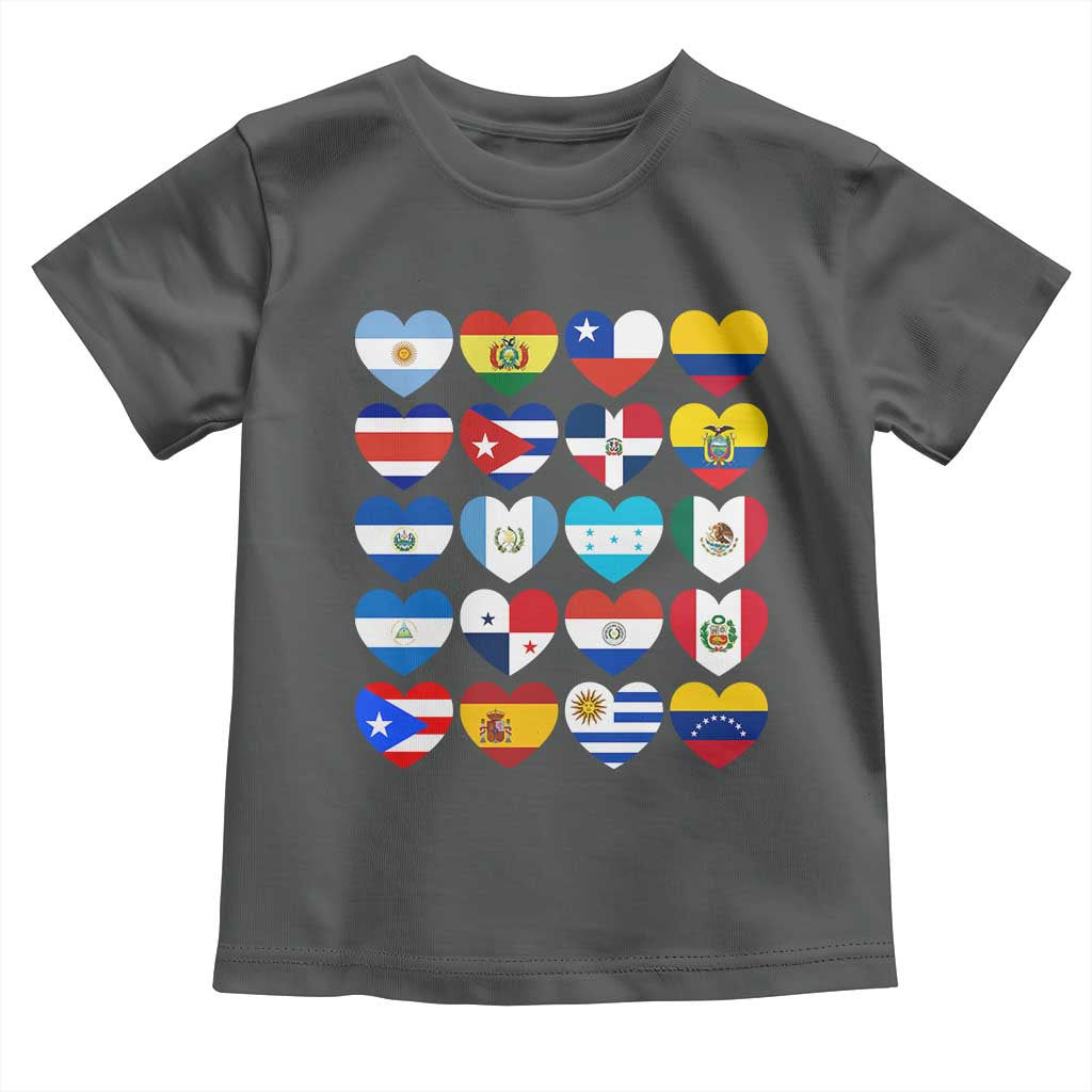 Hispanic Heritage Month Latin American Countries Heart Toddler T Shirt - Wonder Print Shop