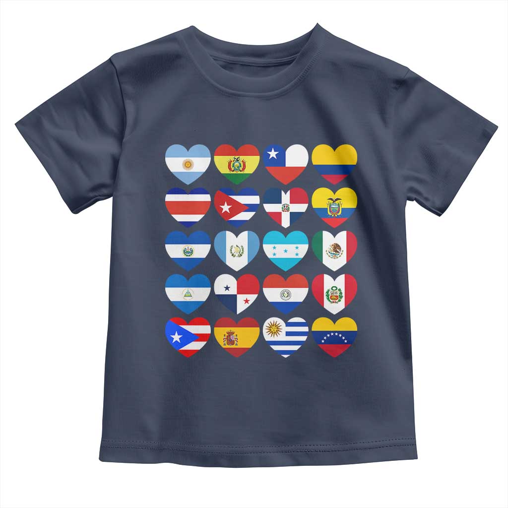 Hispanic Heritage Month Latin American Countries Heart Toddler T Shirt - Wonder Print Shop