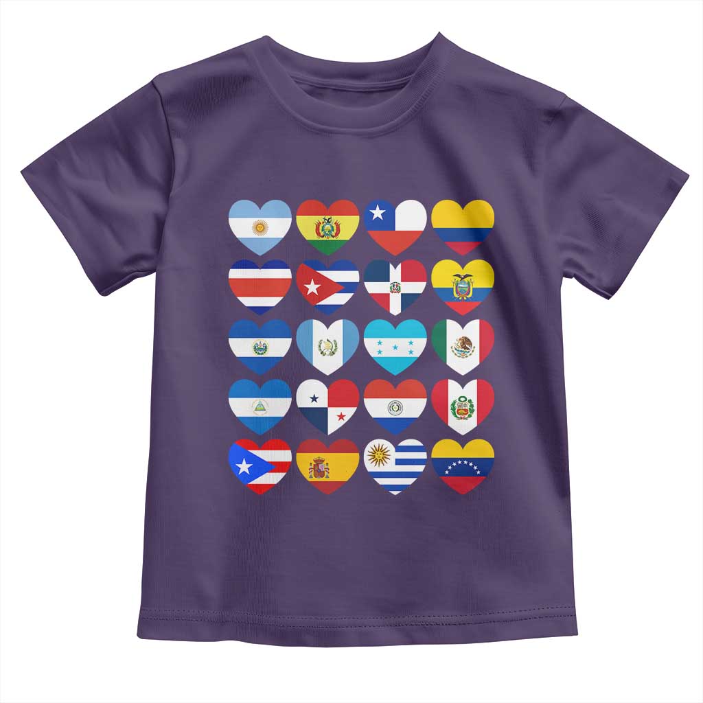 Hispanic Heritage Month Latin American Countries Heart Toddler T Shirt - Wonder Print Shop