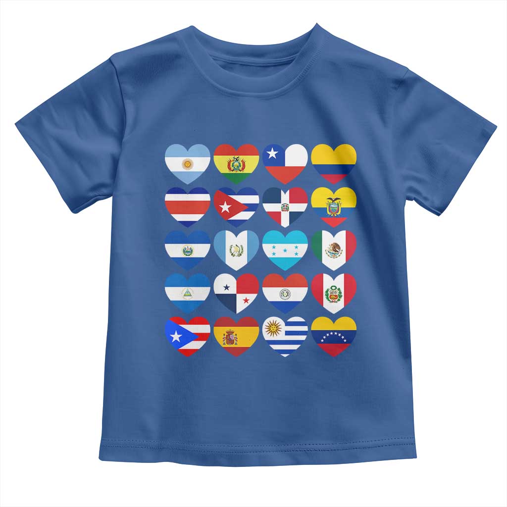 Hispanic Heritage Month Latin American Countries Heart Toddler T Shirt - Wonder Print Shop