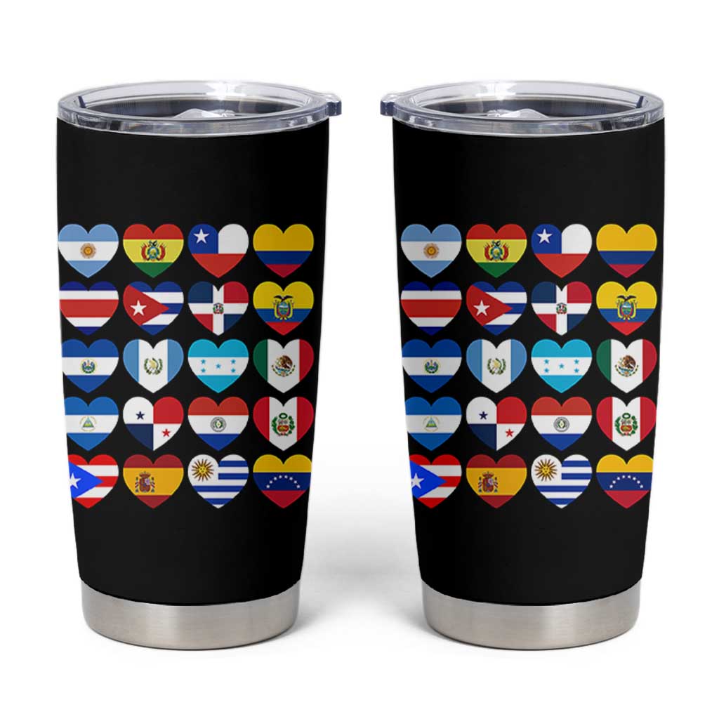 Hispanic Heritage Month Latin American Countries Heart Tumbler Cup - Wonder Print Shop