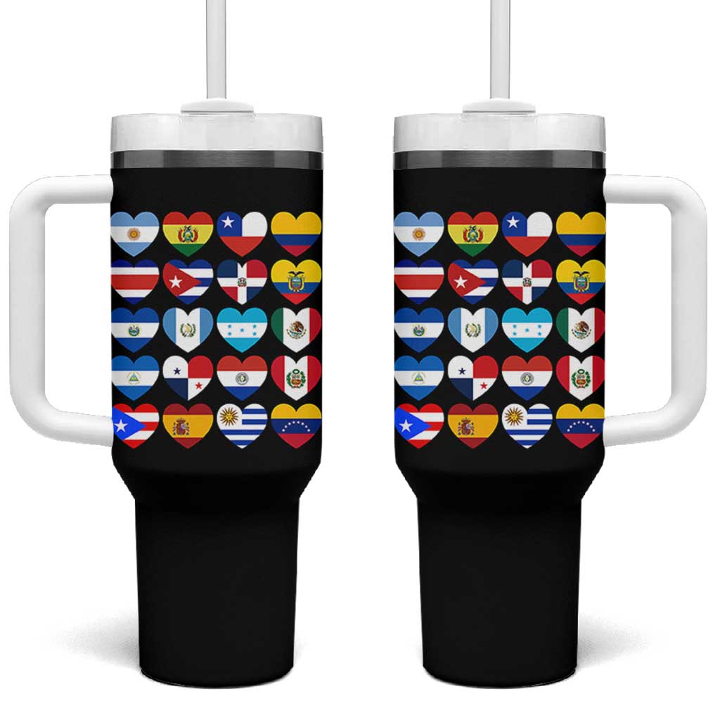 Hispanic Heritage Month Latin American Countries Heart Tumbler With Handle - Wonder Print Shop