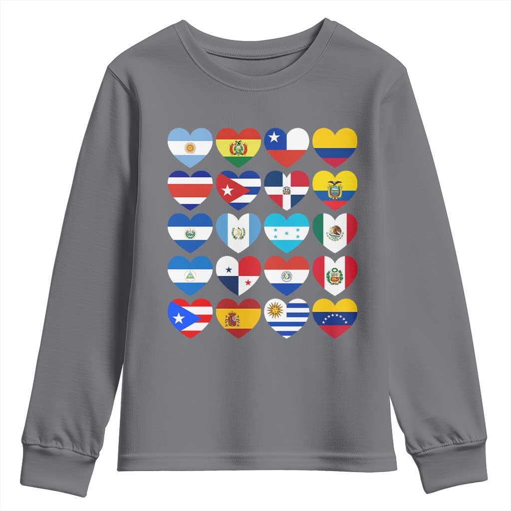 Hispanic Heritage Month Latin American Countries Heart Youth Sweatshirt - Wonder Print Shop