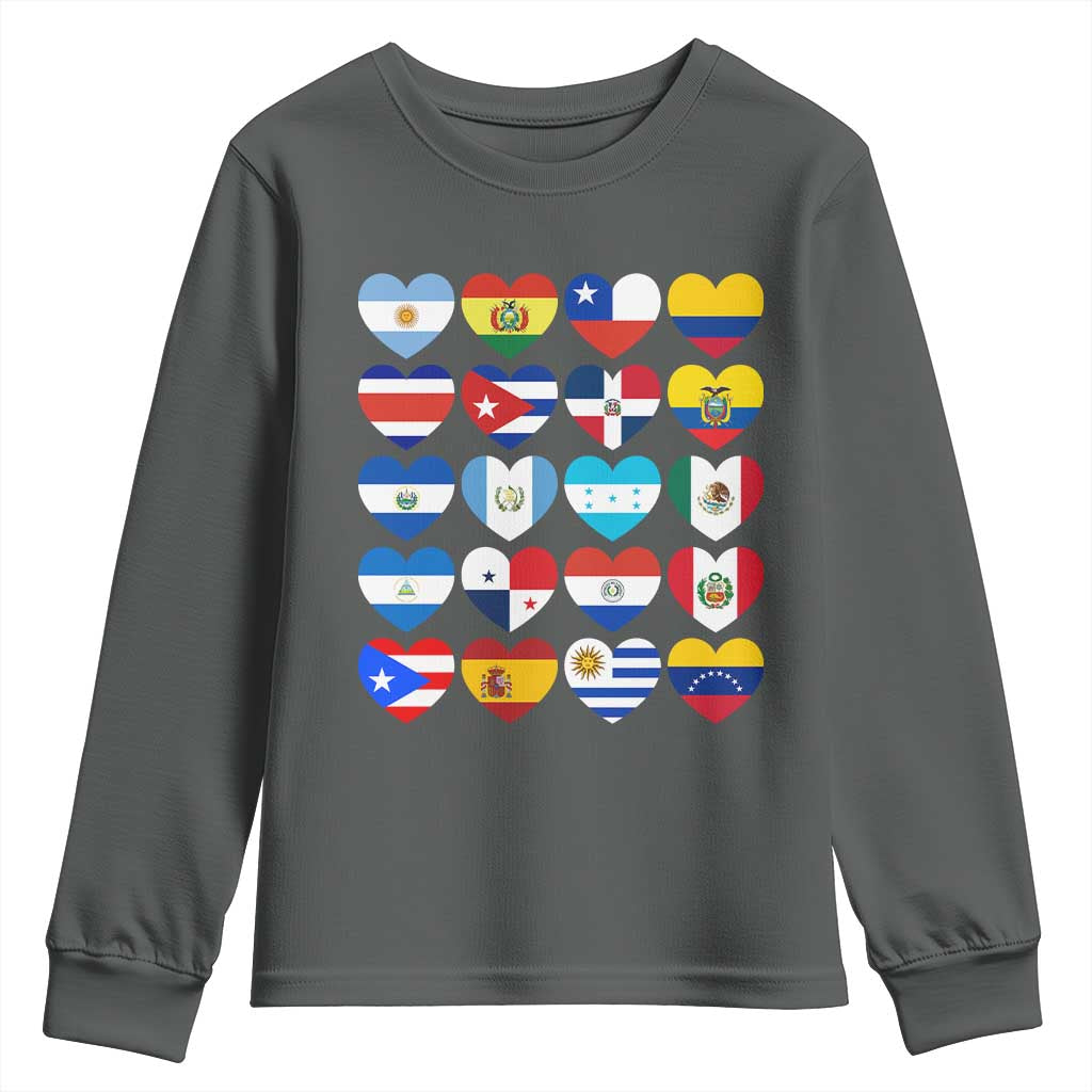 Hispanic Heritage Month Latin American Countries Heart Youth Sweatshirt - Wonder Print Shop