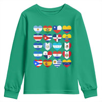 Hispanic Heritage Month Latin American Countries Heart Youth Sweatshirt - Wonder Print Shop