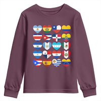 Hispanic Heritage Month Latin American Countries Heart Youth Sweatshirt - Wonder Print Shop
