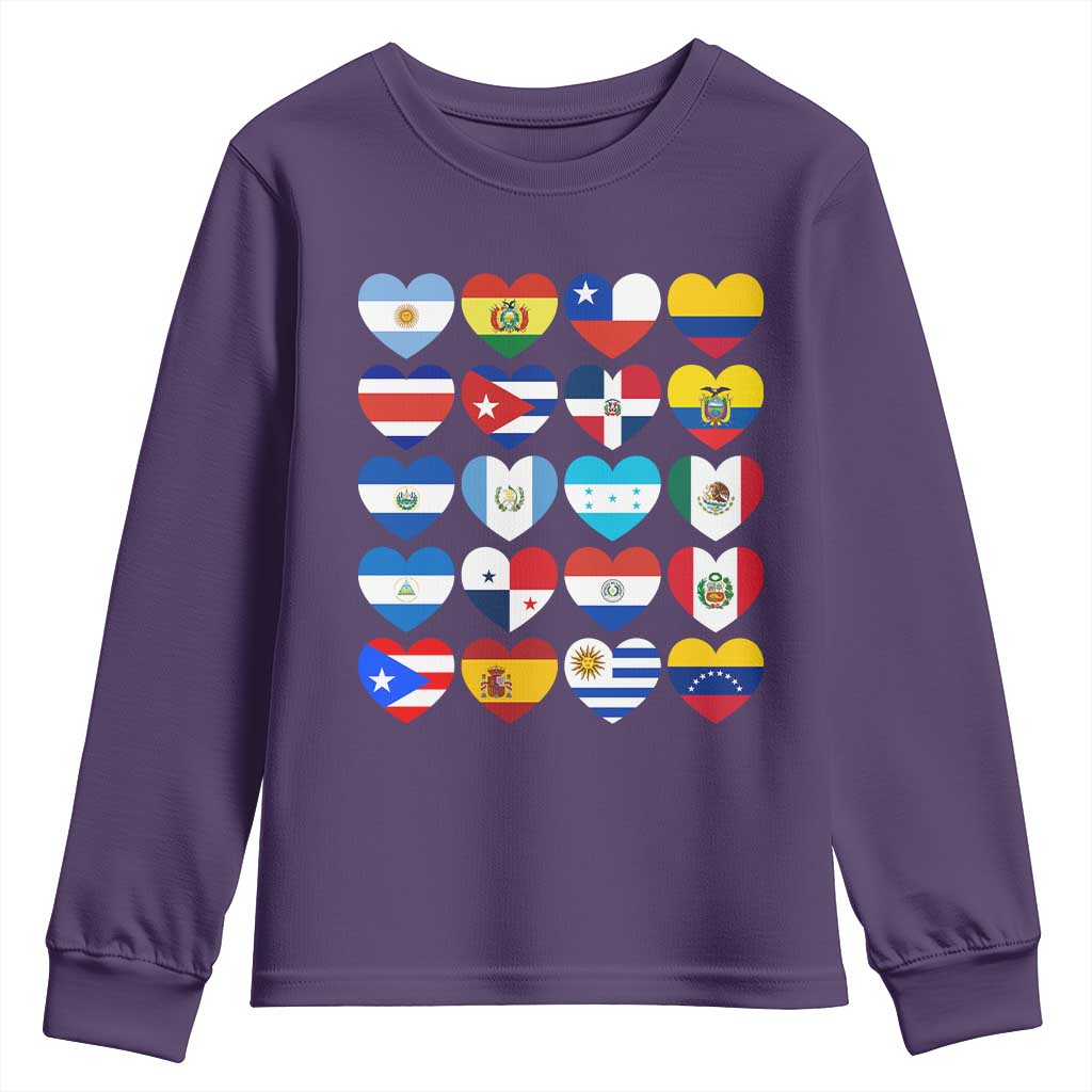 Hispanic Heritage Month Latin American Countries Heart Youth Sweatshirt - Wonder Print Shop