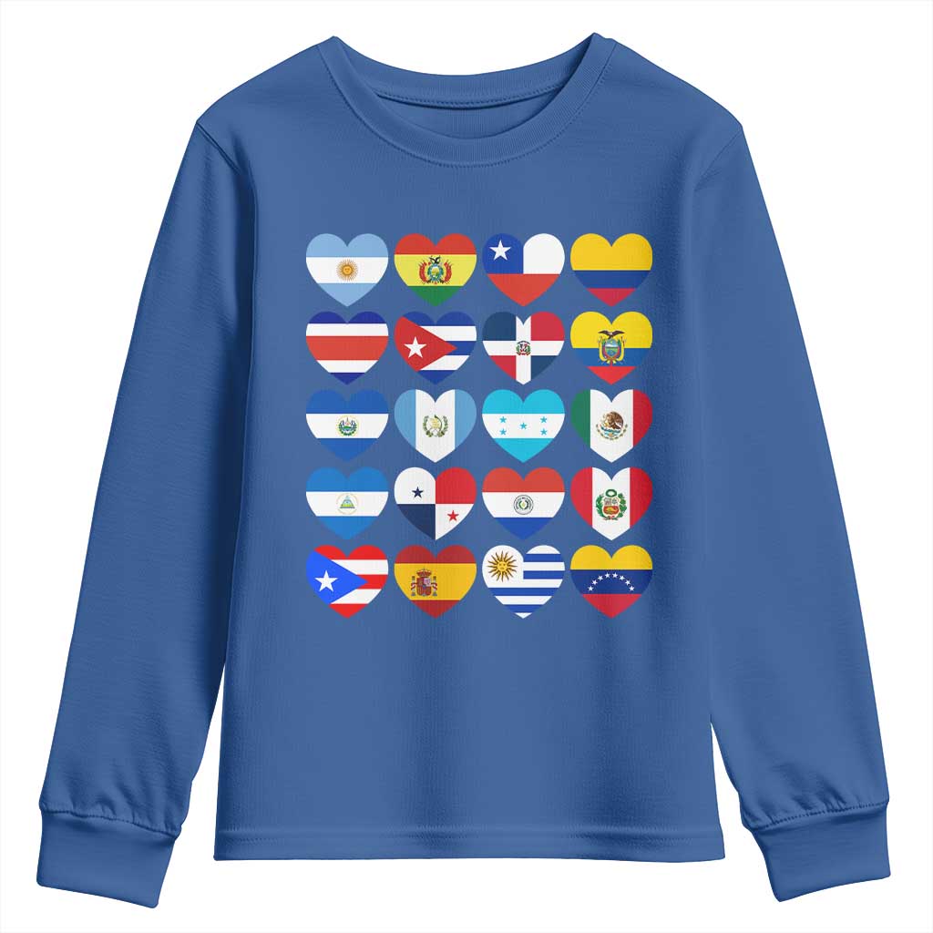 Hispanic Heritage Month Latin American Countries Heart Youth Sweatshirt - Wonder Print Shop