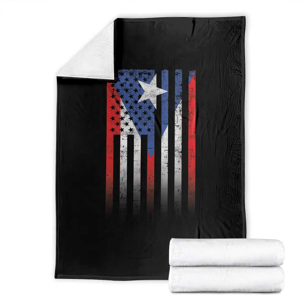 Puerto Rican American Throw Blanket Half Rican American Puerto Rico Pride - Wonder Print Shop