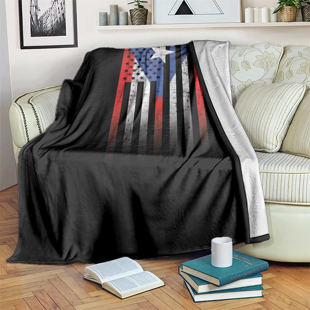 Puerto Rican American Throw Blanket Half Rican American Puerto Rico Pride - Wonder Print Shop