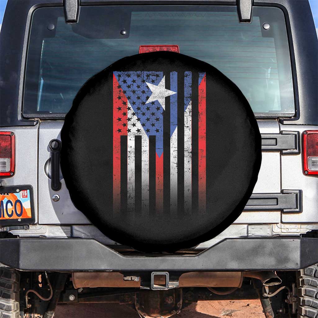 Puerto Rican American Spare Tire Cover Half Rican American Puerto Rico Pride - Wonder Print Shop