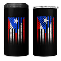 Puerto Rican American 4 in 1 Can Cooler Tumbler Half Rican American Puerto Rico Pride - Wonder Print Shop