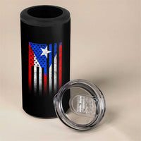 Puerto Rican American 4 in 1 Can Cooler Tumbler Half Rican American Puerto Rico Pride - Wonder Print Shop