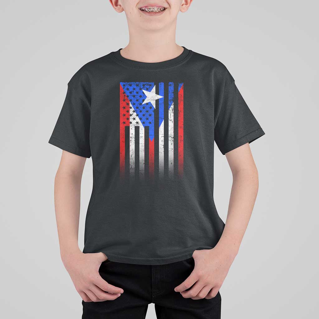 Puerto Rican American T Shirt For Kid Half Rican American Puerto Rico Pride - Wonder Print Shop