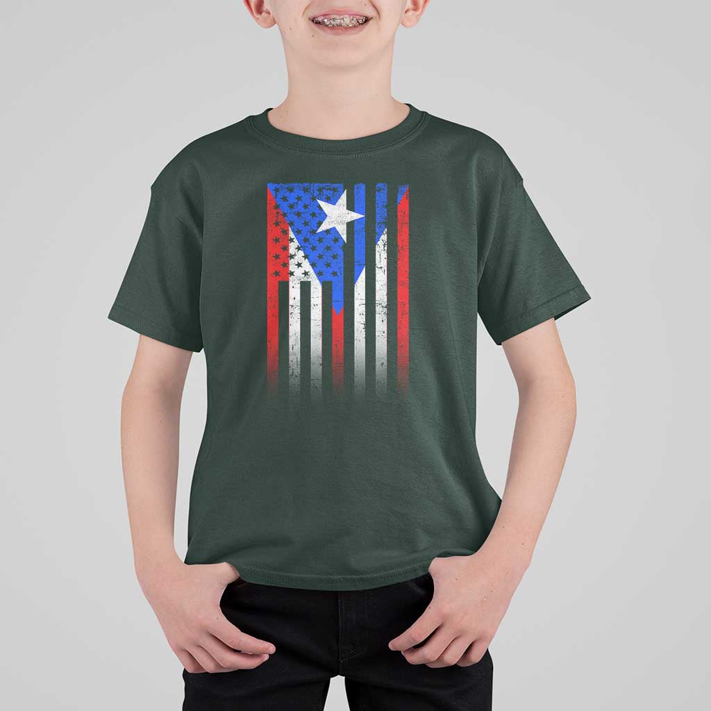Puerto Rican American T Shirt For Kid Half Rican American Puerto Rico Pride - Wonder Print Shop