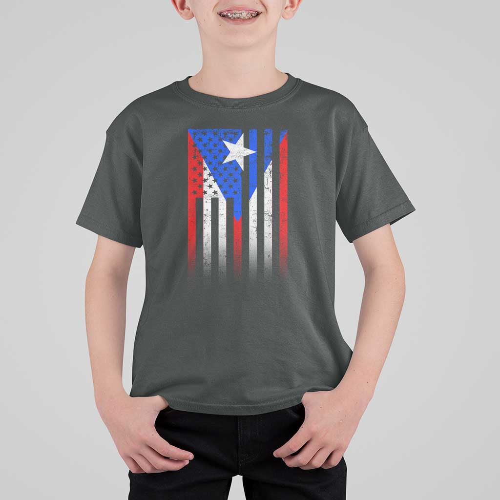 Puerto Rican American T Shirt For Kid Half Rican American Puerto Rico Pride - Wonder Print Shop
