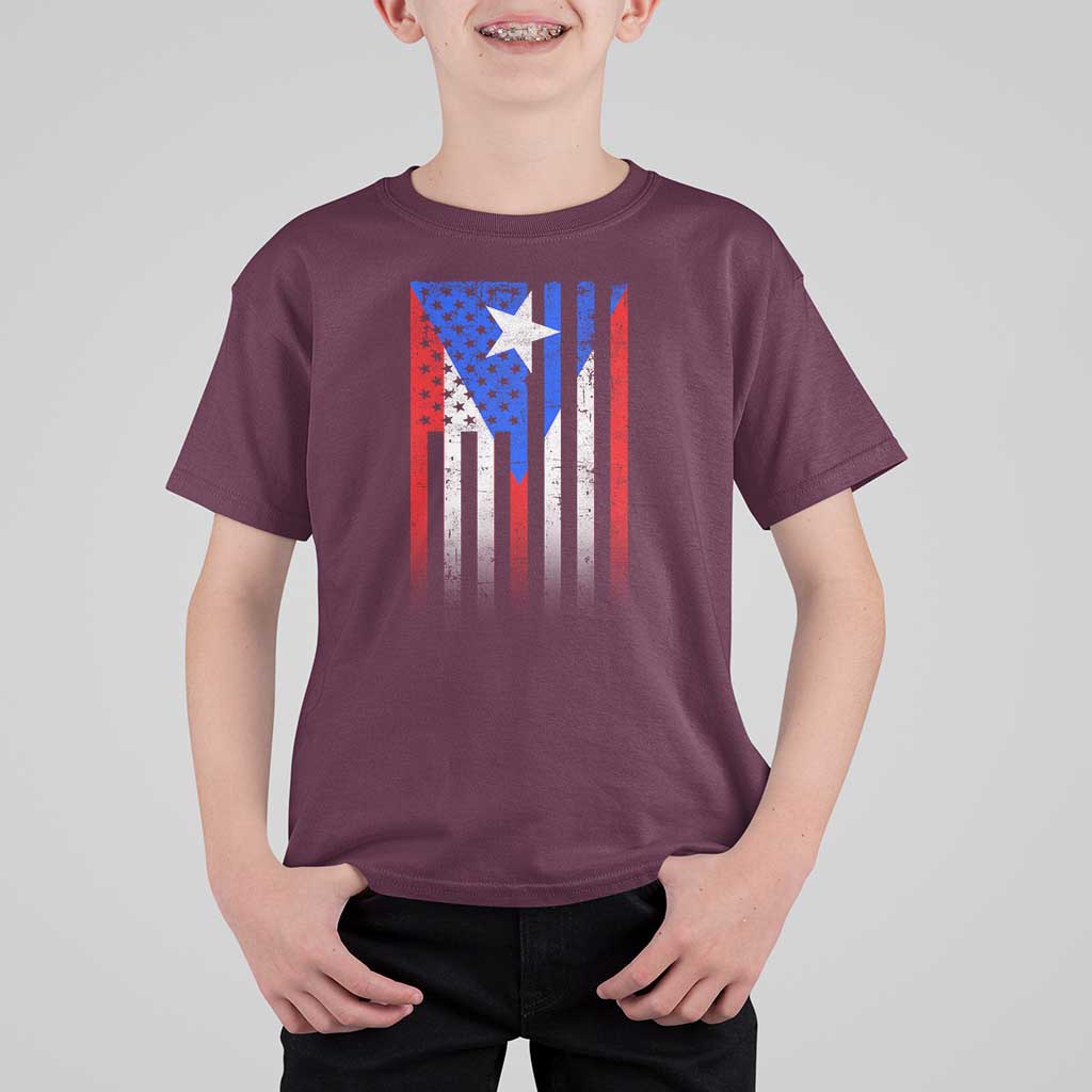 Puerto Rican American T Shirt For Kid Half Rican American Puerto Rico Pride - Wonder Print Shop