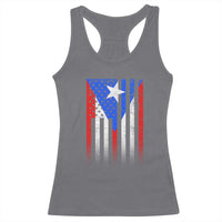 Puerto Rican American Racerback Tank Top Half Rican American Puerto Rico Pride - Wonder Print Shop