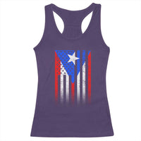 Puerto Rican American Racerback Tank Top Half Rican American Puerto Rico Pride - Wonder Print Shop
