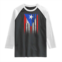 Puerto Rican American Raglan Shirt Half Rican American Puerto Rico Pride - Wonder Print Shop