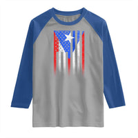 Puerto Rican American Raglan Shirt Half Rican American Puerto Rico Pride - Wonder Print Shop