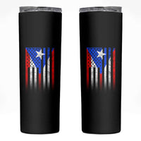 Puerto Rican American Skinny Tumbler Half Rican American Puerto Rico Pride - Wonder Print Shop