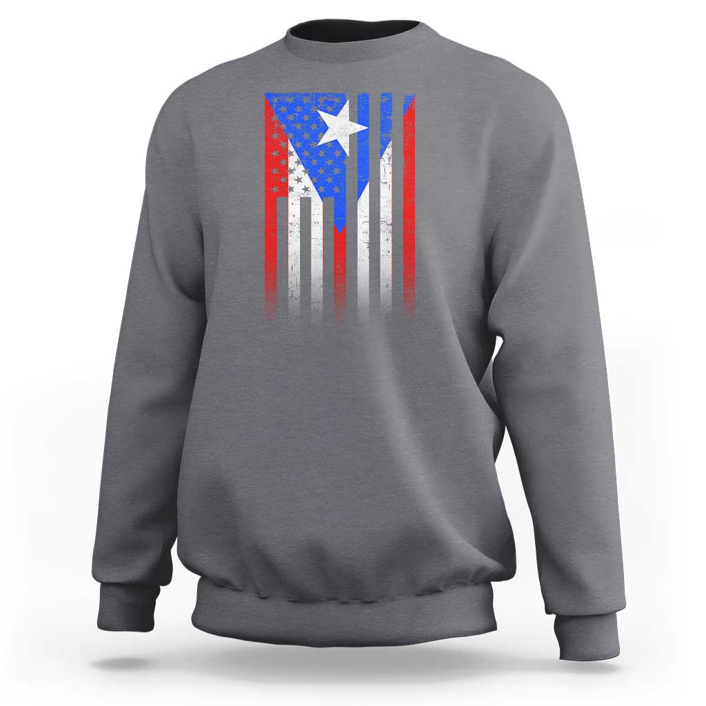 Puerto Rican American Sweatshirt Half Rican American Puerto Rico Pride - Wonder Print Shop