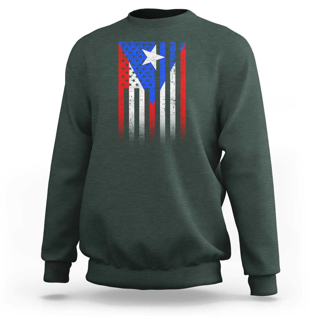 Puerto Rican American Sweatshirt Half Rican American Puerto Rico Pride - Wonder Print Shop