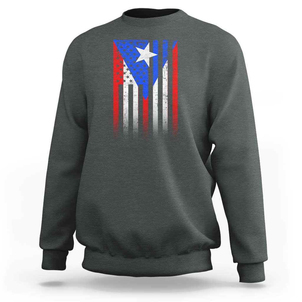 Puerto Rican American Sweatshirt Half Rican American Puerto Rico Pride - Wonder Print Shop